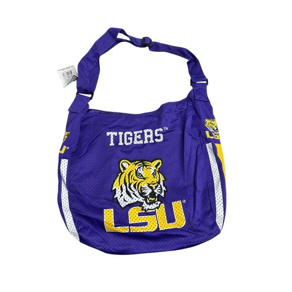 NEW NCAA LSU Tigers Jersey Tote Bag Purse or Gameday Travel Crossbody Shoulder - Picture 1 of 5